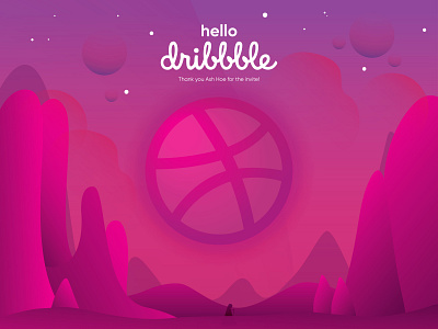 Hello Dribbble! alien world hello hello dribbble illustrator