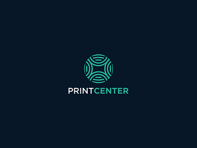 PRINTCENTER branding design flat icon illustration logo minimal type typography vector