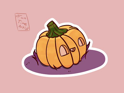 🎃 artwork creaturedesign design funny halloween illustration krita logo nature orange pumpkin purple scary sticker trickortreat