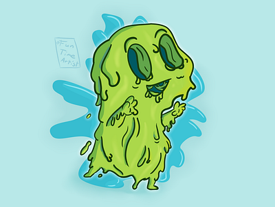 slime monster adventure blue candy chubby cute explore fall funtimeartist green halloween illustration monster october redesign slime trick or treat trickortreat