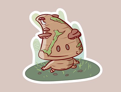 large meadow mushroom 🍄 artwork autumn chubby creaturedesign cute design fall illustration meadow mushroom nature october sticker