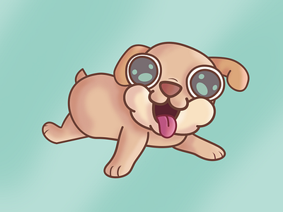 Puppy! artwork baby big eyes chubby creature creaturedesign cute cuteart december dog dog art exploration funny funtimeartist hug illustration krita puppy