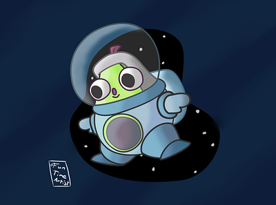 Space avocado🌌 artwork avocado baby bigeyes chubby creaturedesign december funtimeartist hug illustration krita