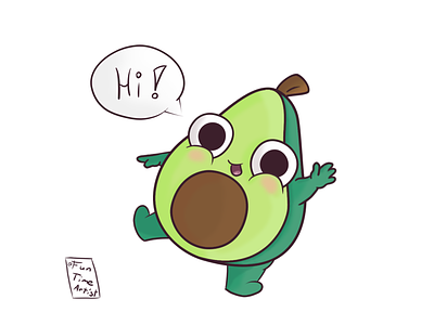 Hi! 🥑 artwork avocado chubby creaturedesign cute fun funny cuteart december funtimeartist happy hi hug illustration illustrations