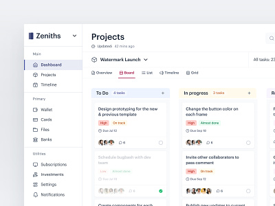 Zenith - Project Board View