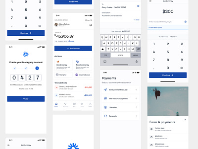 Moneypay app design finance menu ui