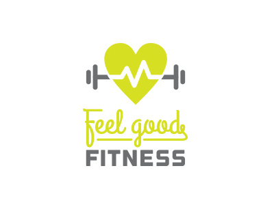 Feel Good Fitness - Heart fitness logo typography
