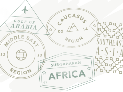 Passport Stamps by Region icons passport stamps texture