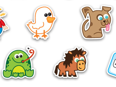 Moozart "Sticker" Animals app characters childrens illustration ipad kids