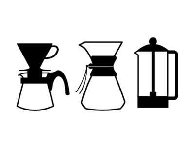 Brew Methods black brewing coffee illustration white