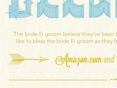 Arrows & Typography (Wedding Website) arrow blue conqueror gold lavanderia lost type sans serif script texture typography yellow