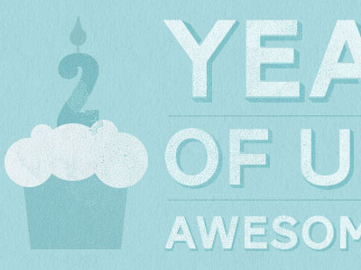 2 Year meltiversary anniversary birthday cupcake illustration texture typography
