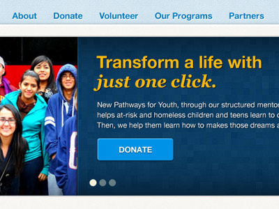New Pathways for Youth donate non profit slider wordpress
