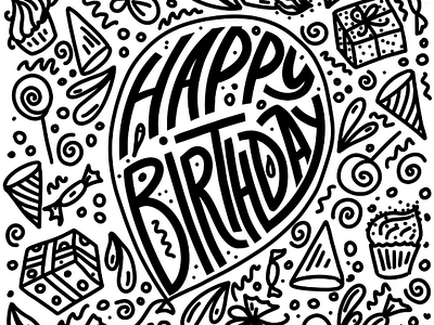 Happy birthday doodle card doodle fun happybirthday postcard present