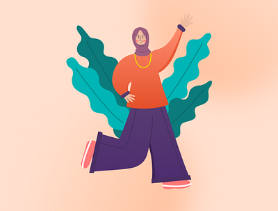 Hijab Illustration branding flat illustration landing page mobile app vector