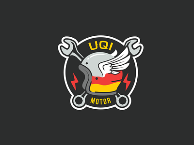 UQI Motor - Logo badge branding graphic design logo motorcycle vector