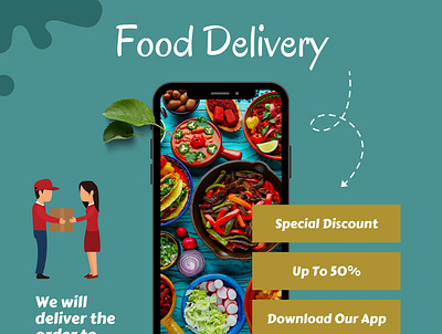 Creative Food Delivery Social Media Post Design branding design graphic design illustration