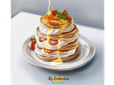 Delicious pancakes design graphic design illustration logo vector