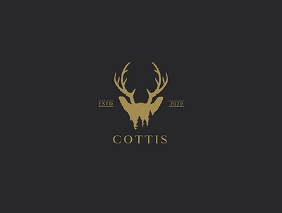 Cottis Logo art cottage deer finland illustration logo luxury