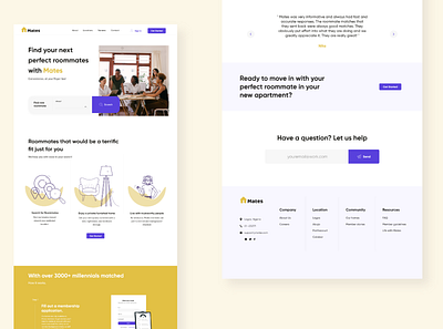 Mates Landing Page design illustration ui ux web