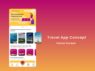 Travel App Concept : Home Screen graphic design homescreen travel app traveling ui uidesign
