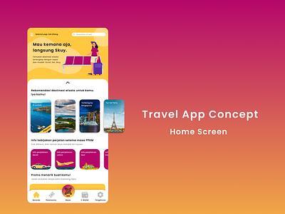Travel App Concept : Home Screen