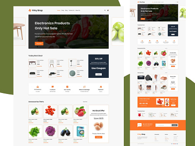 Firky Shop e-commerce website branding ecommerce ecommerce app ecommerce design illustration ux magazine portfolio shop social network template theme ui kit