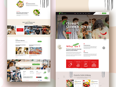 Gyros and Falafel Food Home page design agency clean design creative food website food and drink food design food landing page home page landing page theme ui ux website