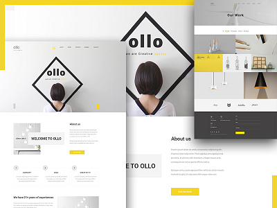 Creative Agency Theme design agency clean design flat minimal template tf ui ux web webdesign yellow