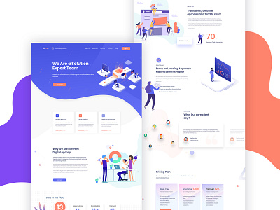 Creative Agency Landing page agency app business clean corporate creative agency design digital illustration shape theme typography ui ux website