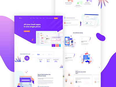 SaaS Landing Page Exploration agecny app business clean corporate creative creative agency flat illustration landing saas saas landing page softwear showcase theme trend ui ux website