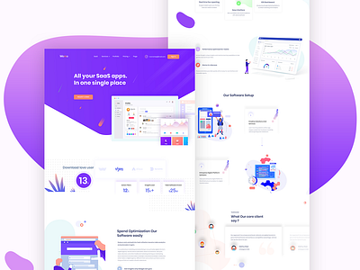 SaaS Landing Page design agency app business clean corporate design digital fresh illustration landing landing page landing page ui minimal saas landing page shape theme trend ui ux website