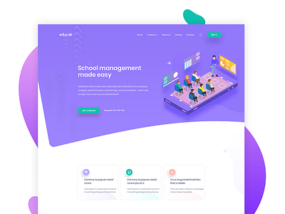 Education landing page banner exploration agency app clean corporate creative creative agency design digital education landing page illustration landing page landing page design shape ui ux website