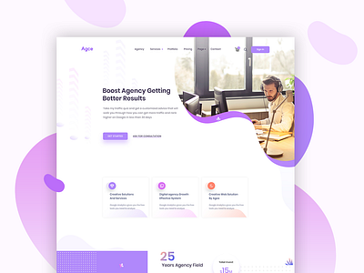 Creative agency & Services agency business clean corporate creative agency creative agency wbsite design digital digital agency illustration landing page minimal shape theme trend typography ui ux vector website