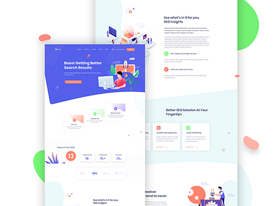 SEO I Digital Agency Landing page agency business clean corporate creative agency design digital digital agency illustration landing landing page seo seo company theme ui ux website website design