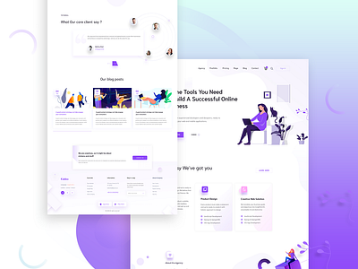 Creative agency landing home page agency agency landing agency landing page clean corporate creative creative agency design digital digital agency illustration minimal theme trend typography ui ux vector website
