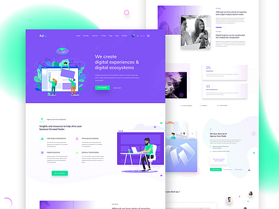 Creative agency agency business clean corporate creative agency digital agency illustration landing page minimal shape trend typography ui ux website