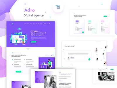 Digital agency landing page agency agency landing page business corporate creative creative agency design digital digital agency illustration landing landing page shape theme trend typography ui ux website