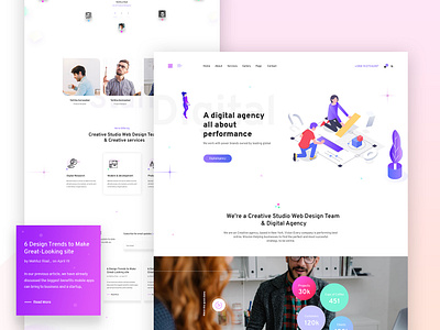 Professional digital agency agency clean corporate creative creative design creative agency design digital digital agency illustration landing page professional professional design shape trend ui ux website