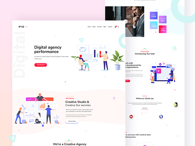 Creative digital agency agency corporate creative creative agency creative digital agency design digital digital agency illustration landing page shape theme trend typography ui ux website