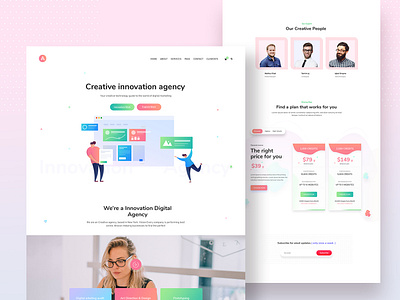 Creative Innovation agency agency business clean corporate creative creative design creative agency creative app design digital agency illustration innovation agency landing page shape trend typography ui ux vector website