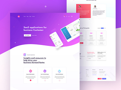 SaaS Landing Page agency clean corporate creative creative agency design digital illustration landing page saas design saas landing page saas website shape theme trend typography ui ux website