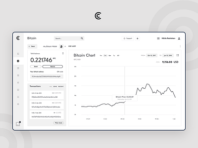 Bitcoin wallet bitcoin blockchain crypto dashboard design icons illustration ui wallet