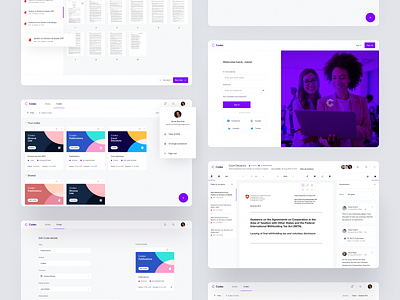 Codex 102 – Overview 👁 bright codes dashboard documents edit in law minimal modern organise pages product design profile sign sign in text editor ui up ux