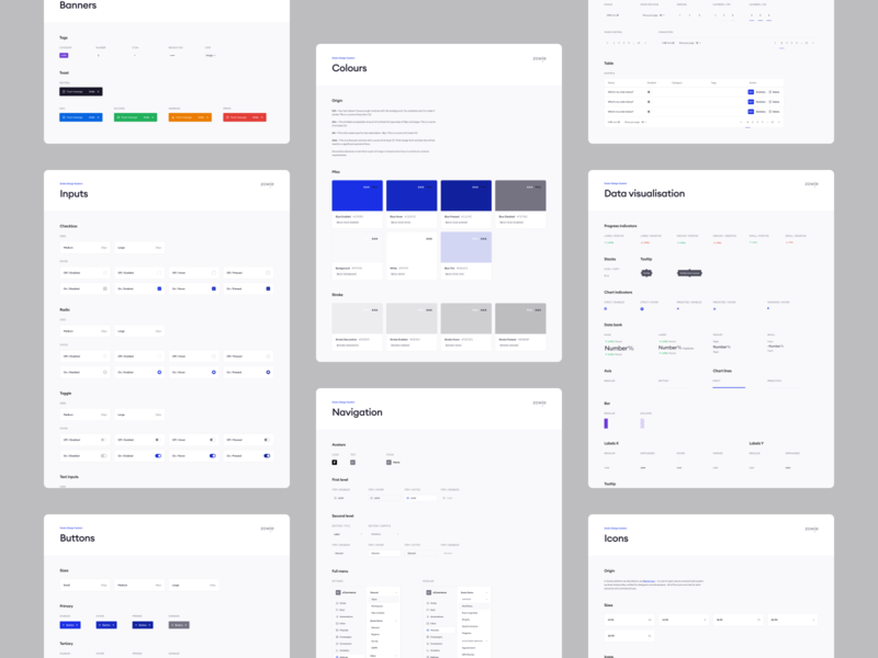 Zowie – Design System 🎨 buttons checkbox color components data visualisation design inputs minimal overlook radio system tags tokens typography zowie
