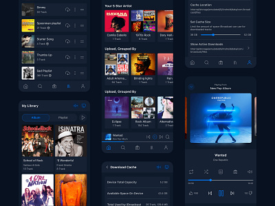 iBroadCast Application Dark - Stream Daily Music Library app daily music design figma music music app music application music stream ui ui design user interface ux