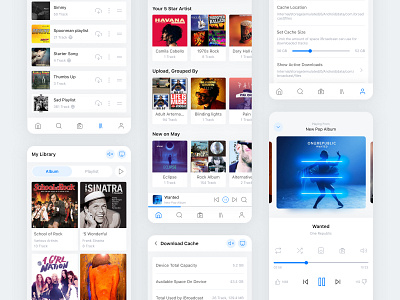 iBroadCast Application Light - Stream Daily Music Library design desing thinking music music app music application music stream ui ui design user interface ux