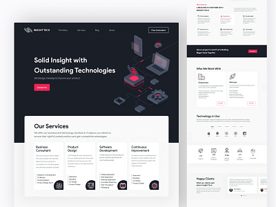 Insight Tech Landing - IT Company comapny figma it it comapny landing landing design ui ui design user interface design ux ux design website