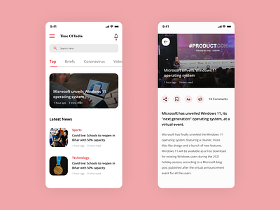 Times Of India App concept Redesigned