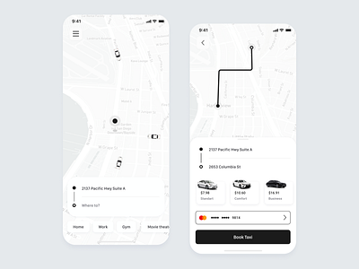 Taxi App Concept clean interface mobile product taxi ui